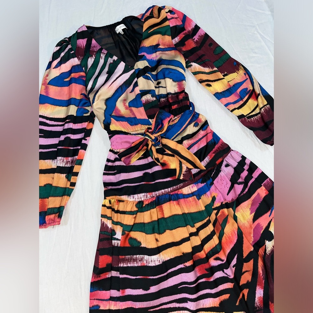 Willa Story Like New Multicolor Tiger Stripes Maxi Dress XS